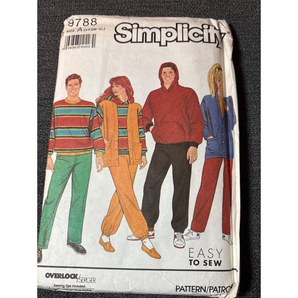 Simplicity 9788 Sewing Pattern Size XXSM-XL Uncut Jacket Pants & Cardigan 1990s